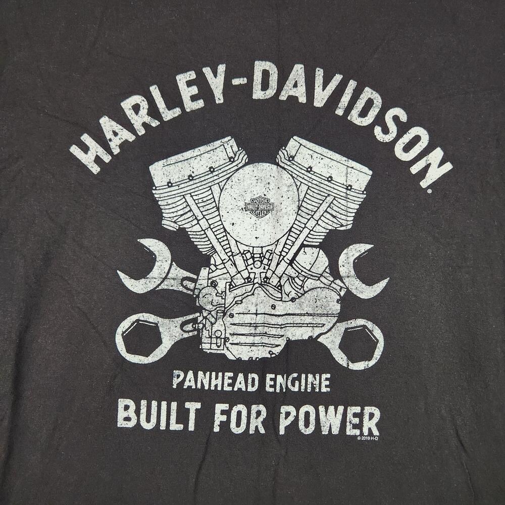 Harley Davidson Shirt Mens 2XL Black Panhead Engine Graphic Logo Baltimore MD